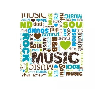 Music Genres Typography Wall Stickers - TenStickers