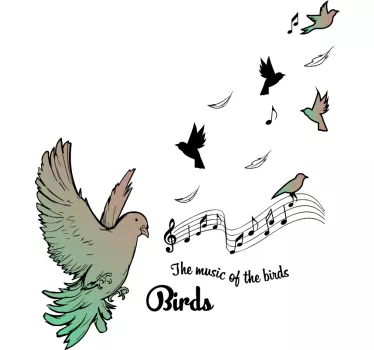 Musical Birds Wall Sticker - TenStickers