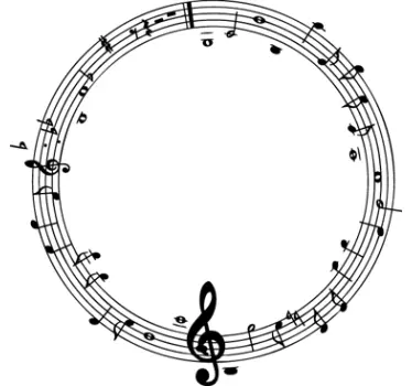 Musical Notes Circle Decorative Decal - TenStickers