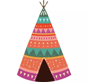 Native American Tent Headboard Wall Sticker - TenStickers