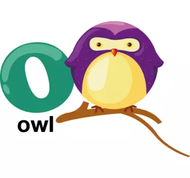 O for Owl Kids Sticker - TenStickers