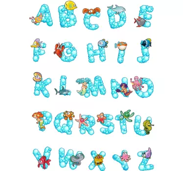Ocean Alphabet Kids Sticker - TenStickers