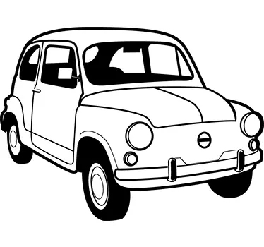 Old Fiat 500 Sticker - TenStickers