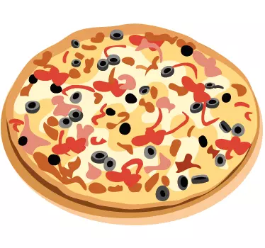 Olive Meat Pizza Decal - TenStickers