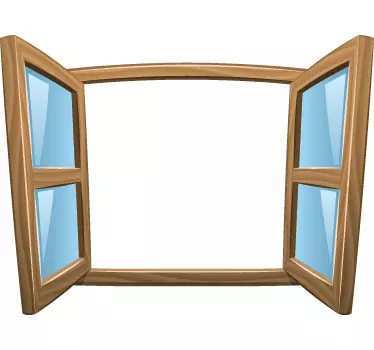 Open Window Cartoon Sticker - TenStickers