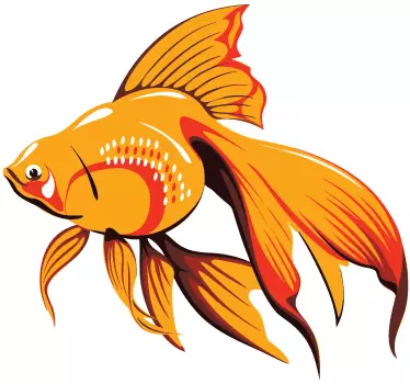 Orange Aquarium Fish Wall Sticker - TenStickers