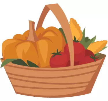 Organic Food Basket Decal - TenStickers