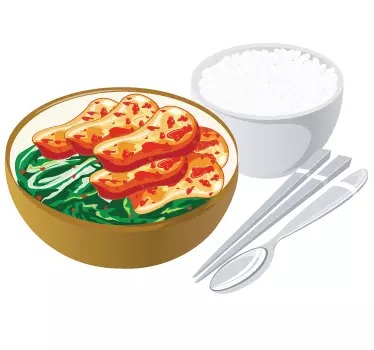 Oriental Food Kitchen Sticker - TenStickers