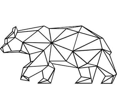 Origami Bear Wall Sticker - TenStickers
