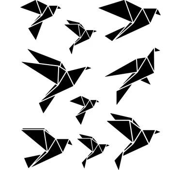 Origami birds wall sticker - TenStickers