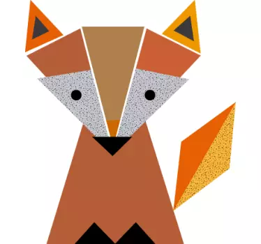 Origami fox wild animal sticker - TenStickers