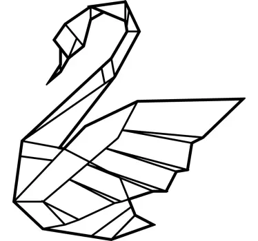 Origami Swan Wall Sticker - TenStickers