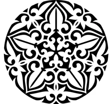 Ornamental Circle Mandala Wall Sticker - TenStickers