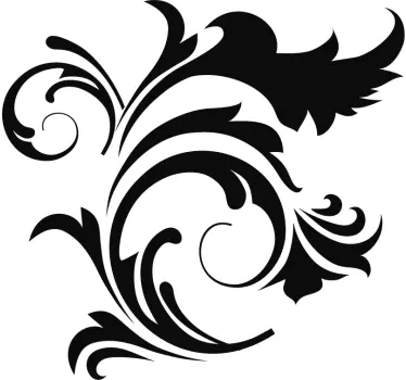 Ornamental Floral Plant Wall Sticker - TenStickers