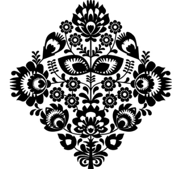 Ornate Floral Pattern Wall Sticker - TenStickers