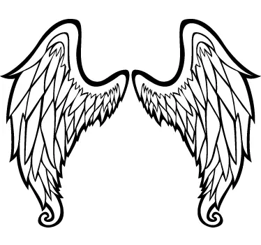 Outline of Angel Wings Wall Art Sticker - TenStickers