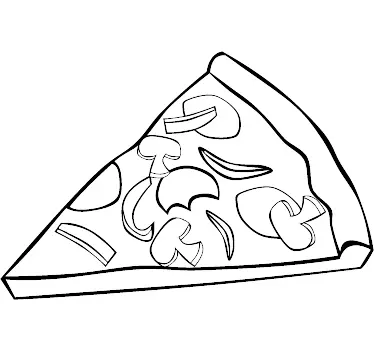 Outline Pizza Slice Decal - TenStickers