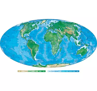 Oval World Map Sticker - TenStickers