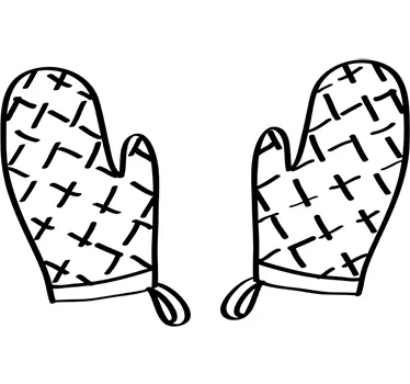 Oven Gloves Kitchen Sticker - TenStickers