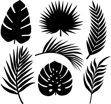 Palm leaves set plant wall decor - TenStickers