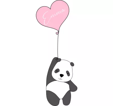 Panda with Balloon Personalised Sticker - TenStickers
