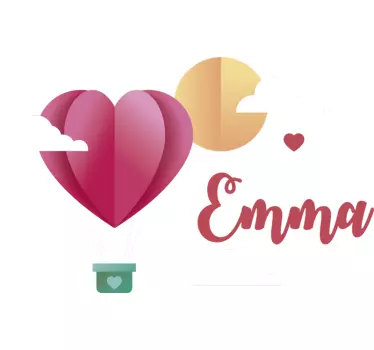 Paper hot air balloon Personalised Sticker - TenStickers