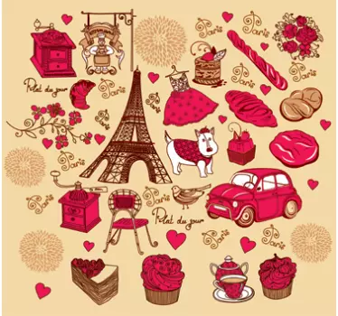 Paris Illustration Decal Collection - TenStickers