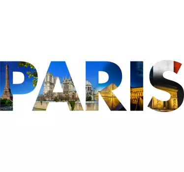 Paris Photographic Text Sticker - TenStickers