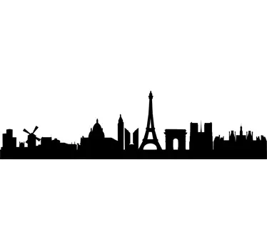 Paris Skyline Wall Sticker - TenStickers