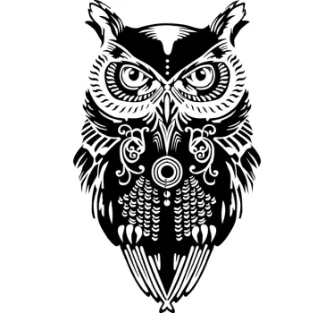 Patterned Owl Sticker - TenStickers