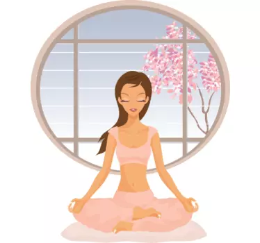 Peaceful Yoga Wall Sticker - TenStickers