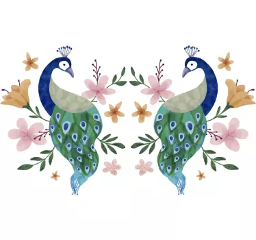 Peacocks` bird sticker - TenStickers