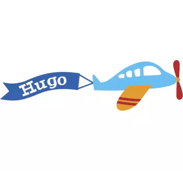 Personalised Airplane Kids Sticker - TenStickers
