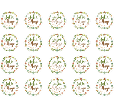Personalised flowers wedding sticker - TenStickers