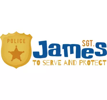 Personalised Police Badge Wall Sticker - TenStickers