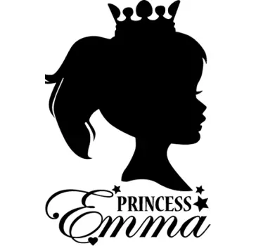 Personalised Princess Portrait Kids Sticker - TenStickers