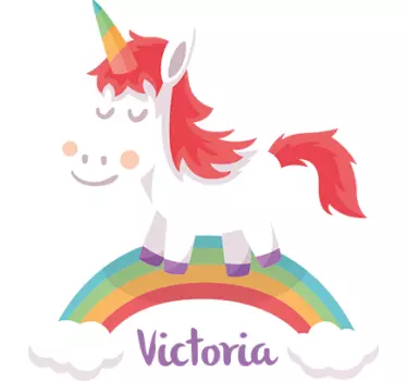 Personalised Unicorn Wall Sticker - TenStickers