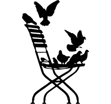 Pigeon Chair Wall Sticker - TenStickers