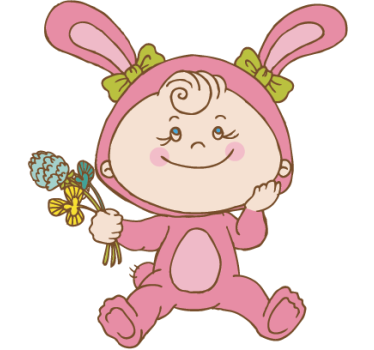 Pink Bunny Costume Kids Sticker - TenStickers
