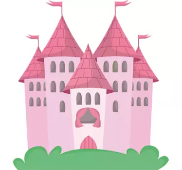 Pink Castle Wall Sticker - TenStickers