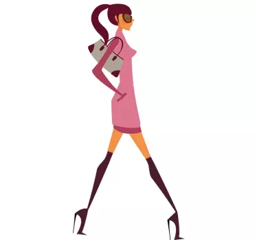Pink Dress Fashion Sticker - TenStickers