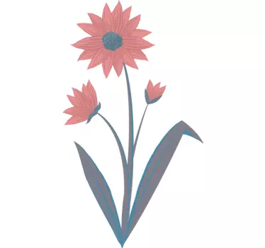 Pink Flower Wall Decal - TenStickers