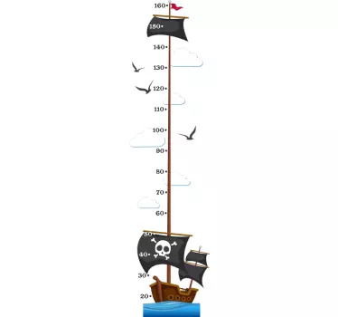 Pirate Ship Height Chart wall sticker - TenStickers