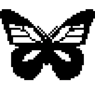 Pixel Butterfly Wall Sticker - TenStickers