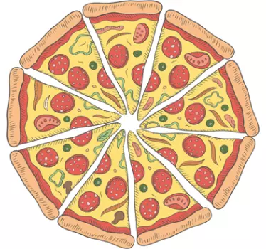 Pizza Clock Sticker - TenStickers