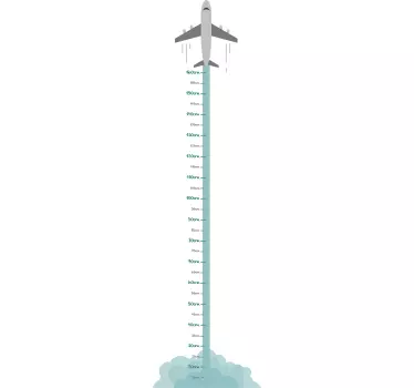 Plane Height Chart Wall Sticker - TenStickers