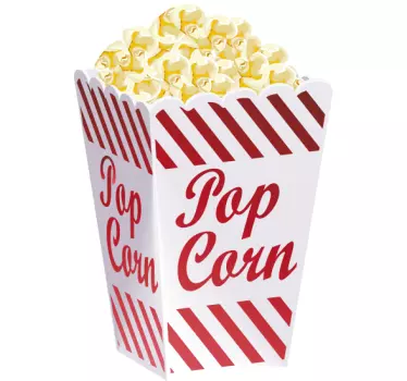 Popcorn Illustration Wall Sticker - TenStickers