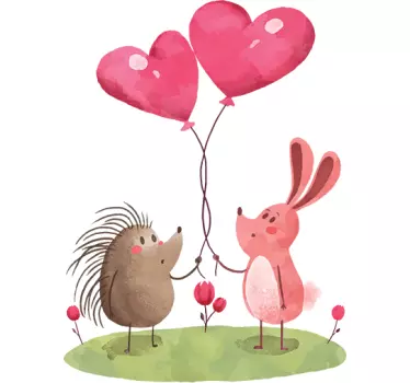 Porcupine and Rabbit illustration wall art - TenStickers