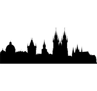 Prague Skyline Sticker - TenStickers