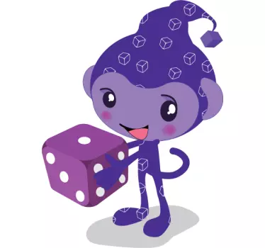 Purple Elf with Dice Kids Stickers - TenStickers